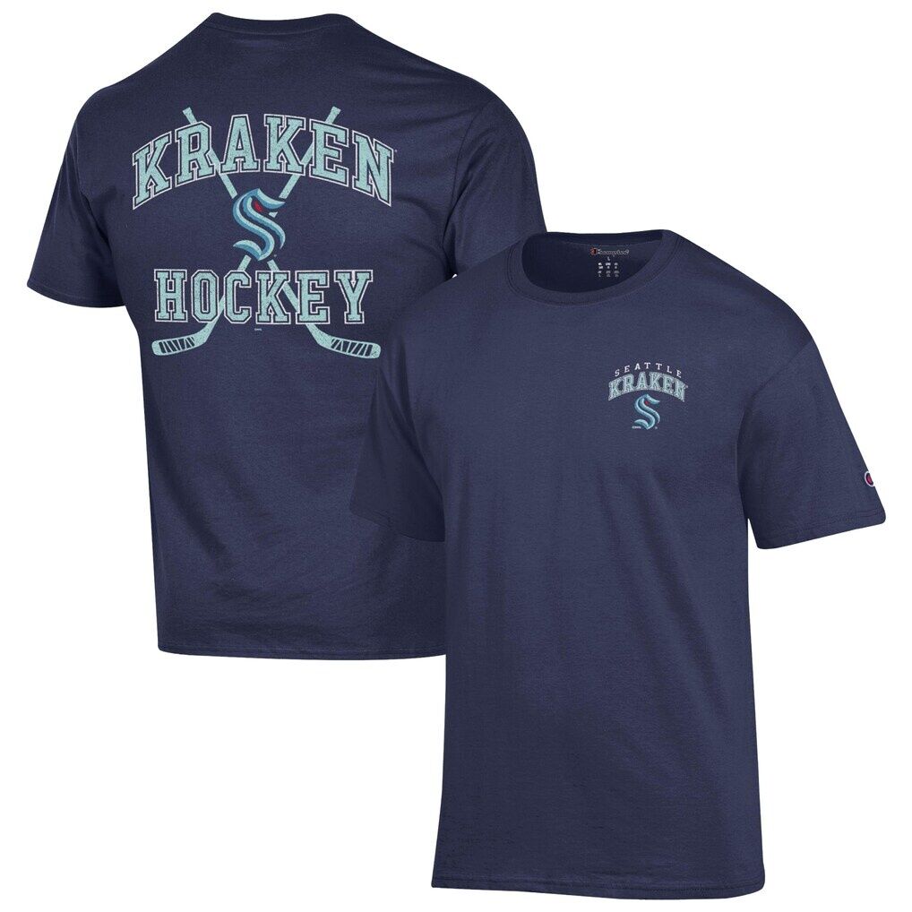 Seattle Kraken Champion Stick With It Jersey T-Shirt - Deep Sea Blue