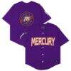 Phoenix Mercury Playa Society Unisex Baseball Fashion Jersey - Purple - Front View