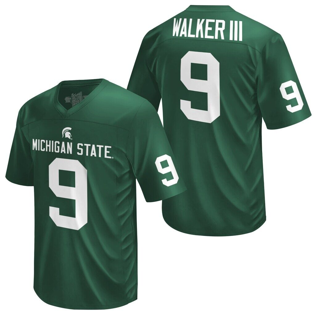 Kenneth Walker III Michigan State Spartans Original Retro Brand Youth Commemorative Classics Printed Football Jersey