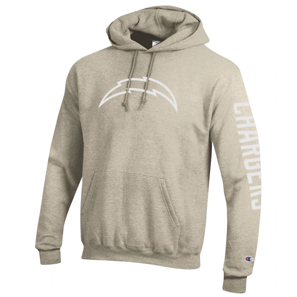 Los Angeles Chargers Champion Powerblend Hoodie - Oatmeal