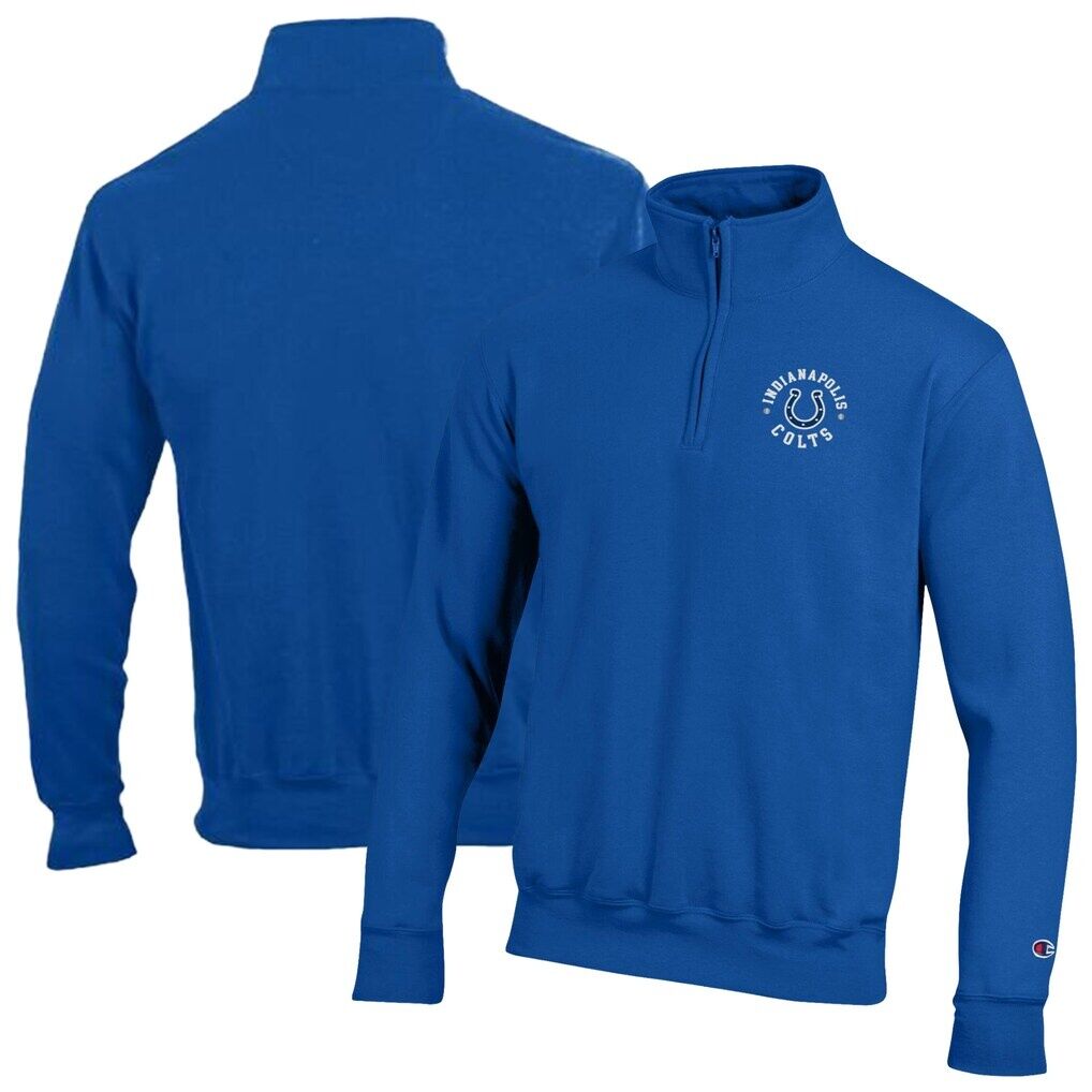 Indianapolis Colts Champion Powerblend Quarter-Zip Pullover - Royal