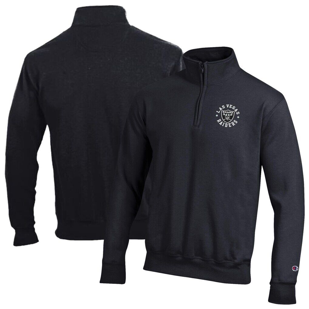 Las Vegas Raiders Champion Powerblend Quarter-Zip Pullover