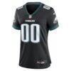 Philadelphia Eagles Nike Women's Alternate Custom Game Jersey - Black - Side View