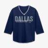 Dallas Cowboys Fashion7 Women's Plus Size Deceptive Juke 3/4-Sleeve V-Neck T-Shirt - Navy - Back View