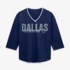 Dallas Cowboys Fashion7 Women's Plus Size Deceptive Juke 3/4-Sleeve V-Neck T-Shirt - Navy - Front View