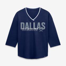 Dallas Cowboys Fashion7 Women's Plus Size Deceptive Juke 3/4-Sleeve V-Neck T-Shirt - Navy - Front View