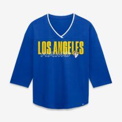 Los Angeles Rams Fashion7 Women's Plus Size Deceptive Juke 3/4-Sleeve V-Neck T-Shirt - - Front View