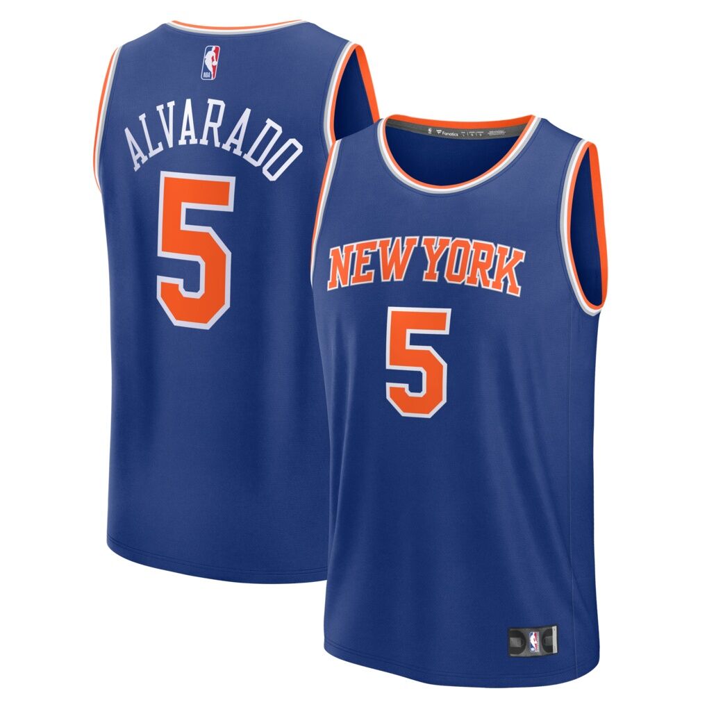 Jose Alvarado New York Knicks Fashion7 Fast Break Replica Jersey - Blue - Icon Edition