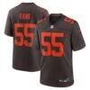 Spencer Fano Cleveland Browns Nike 2026 NFL Draft First Round Pick No. 9 Alpha Dawg Alternate Game Jersey - Brown - Front View