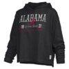 Alabama Crimson Tide Pressbox Women's Castillo Slub Waist Length Long Sleeve Hooded T-Shirt - Black - Side View