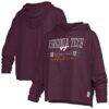 Virginia Tech Hokies Pressbox Women's Castillo Slub Waist Length Long Sleeve Hooded T-Shirt - - Front View