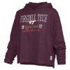 Virginia Tech Hokies Pressbox Women's Castillo Slub Waist Length Long Sleeve Hooded T-Shirt - - Side View