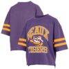 LSU Tigers Pressbox Women's Wayne Tyler Cropped T-Shirt - Purple - Front View