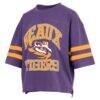 LSU Tigers Pressbox Women's Wayne Tyler Cropped T-Shirt - Purple - Side View