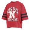 Nebraska Huskers Pressbox Women's Wayne Tyler Cropped T-Shirt - - Side View