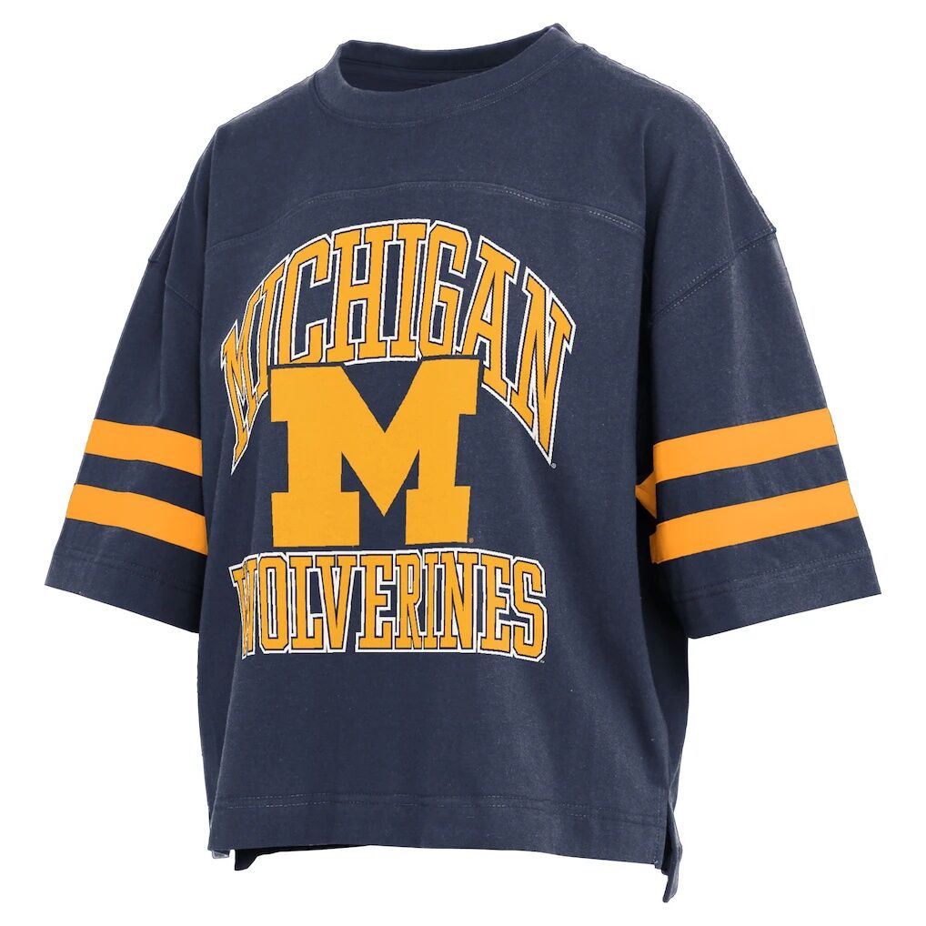 Michigan Wolverines Pressbox Women's Wayne Tyler Cropped T-Shirt
