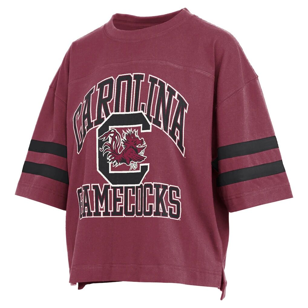 South Carolina Gamecocks Pressbox Women's Wayne Tyler Cropped T-Shirt - Garnet
