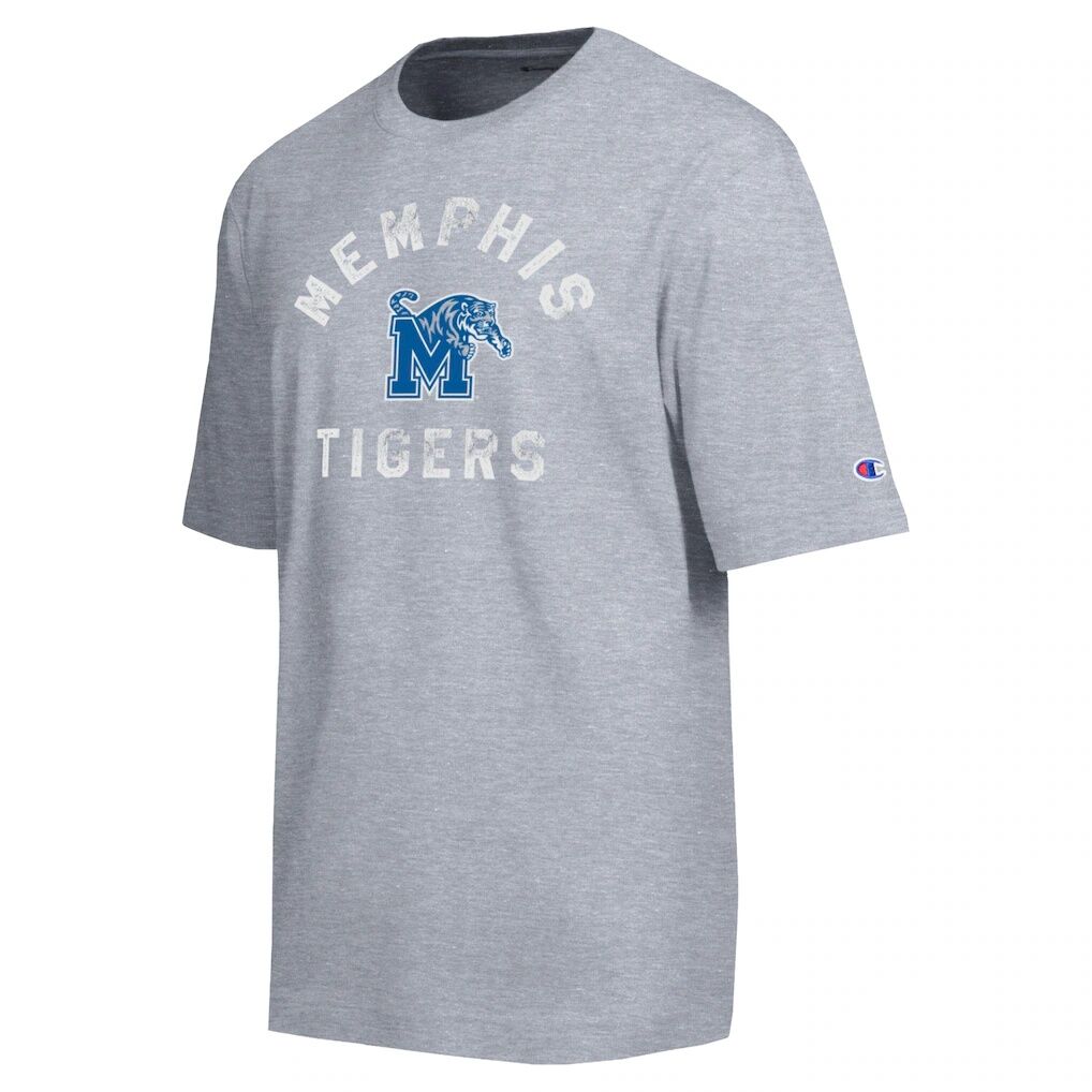 Memphis Tigers Champion Weathered Team T-Shirt - Heather Gray