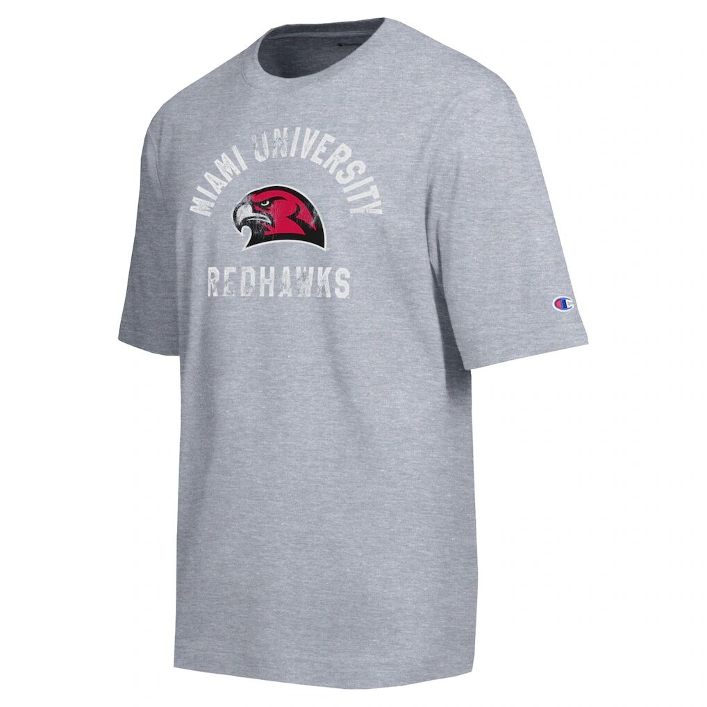 Miami University RedHawks Champion Weathered Team T-Shirt - Heather Gray