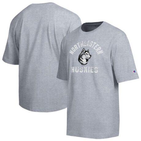 Northeastern Huskies Champion Weathered Team T-Shirt - - Front View