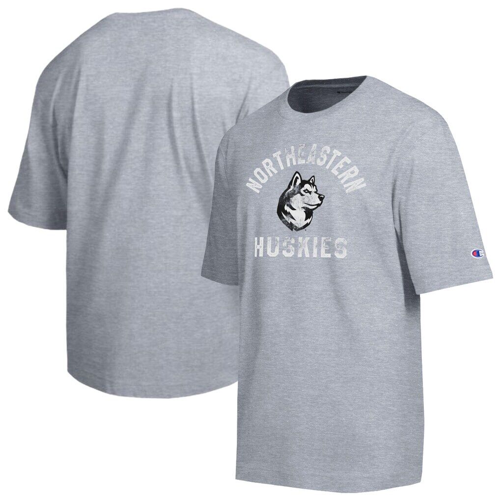 Northeastern Huskies Champion Weathered Team T-Shirt - Heather Gray