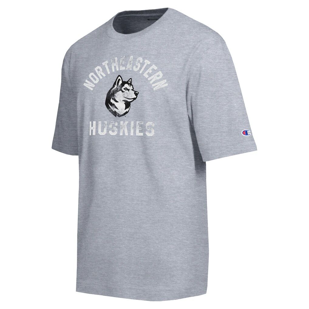 Northeastern Huskies Champion Weathered Team T-Shirt - Heather Gray