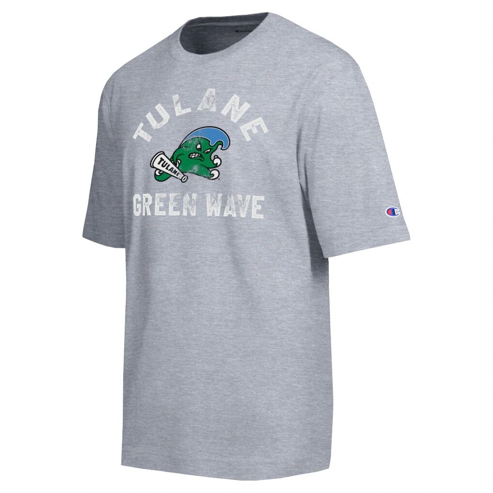 Tulane Green Wave Champion Weathered Team T-Shirt - Heather Gray