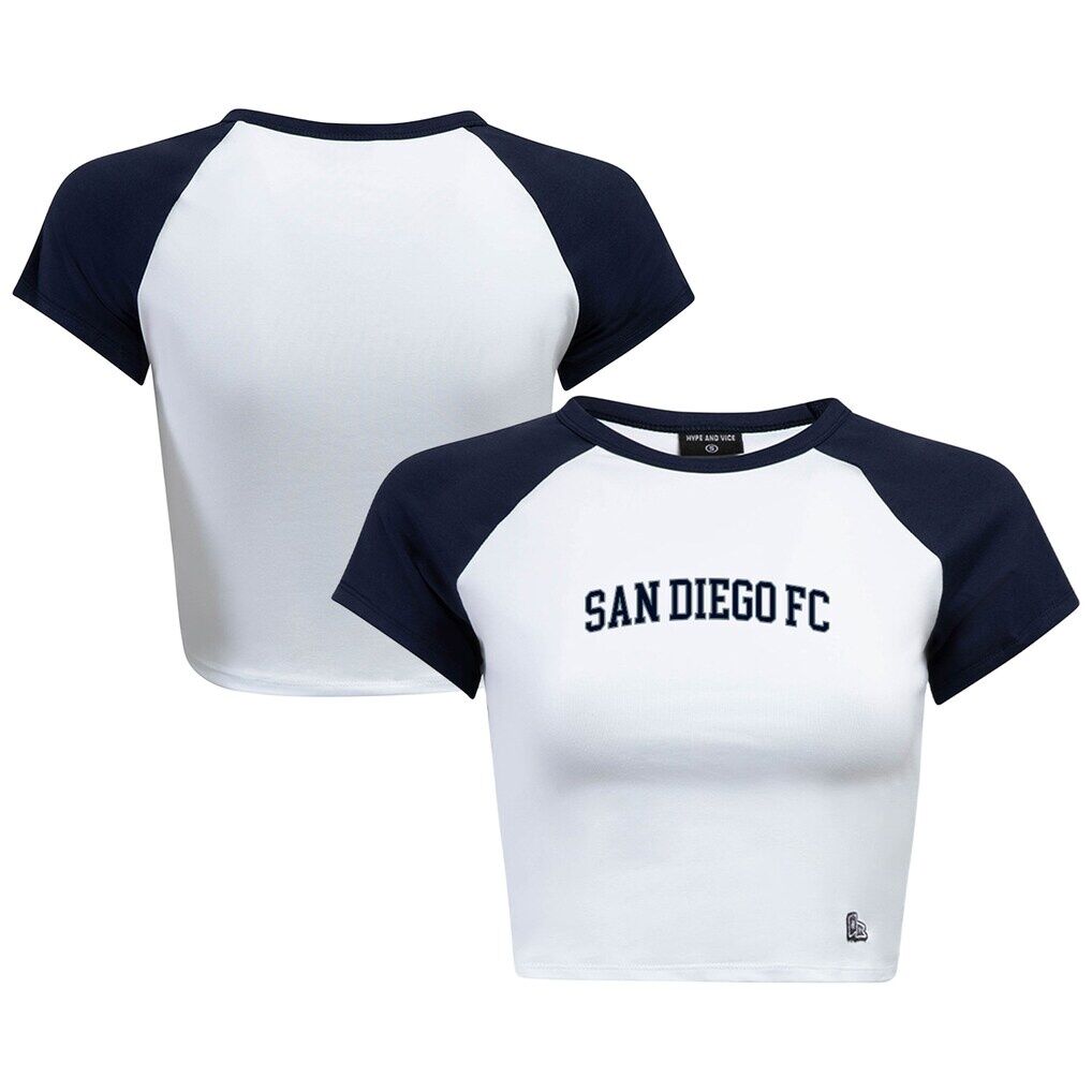 San Diego FC Hype and Vice Women's Home Run Cropped Raglan T-Shirt