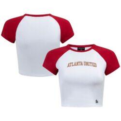 Atlanta United FC Hype and Vice Women's Home Run Cropped Raglan T-Shirt - White - Front View