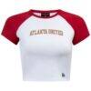 Atlanta United FC Hype and Vice Women's Home Run Cropped Raglan T-Shirt - White - Side View