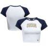 Philadelphia Union Hype and Vice Women's Home Run Cropped Raglan T-Shirt - White - Front View