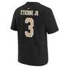 Travis Etienne Jr New Orleans Saints Nike Youth Name & Number T-Shirt - Black - Detail View