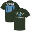 Tulane Green Wave Unisex Collegiate Baseball T-Shirt - Green - Front View