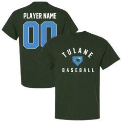 Tulane Green Wave Unisex Collegiate Baseball T-Shirt - Green - Front View