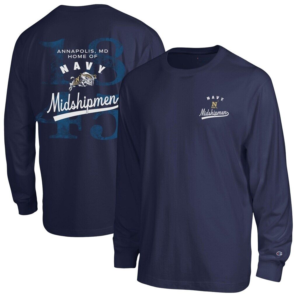 Navy Midshipmen Champion Laminated All-Star Long Sleeve T-Shirt