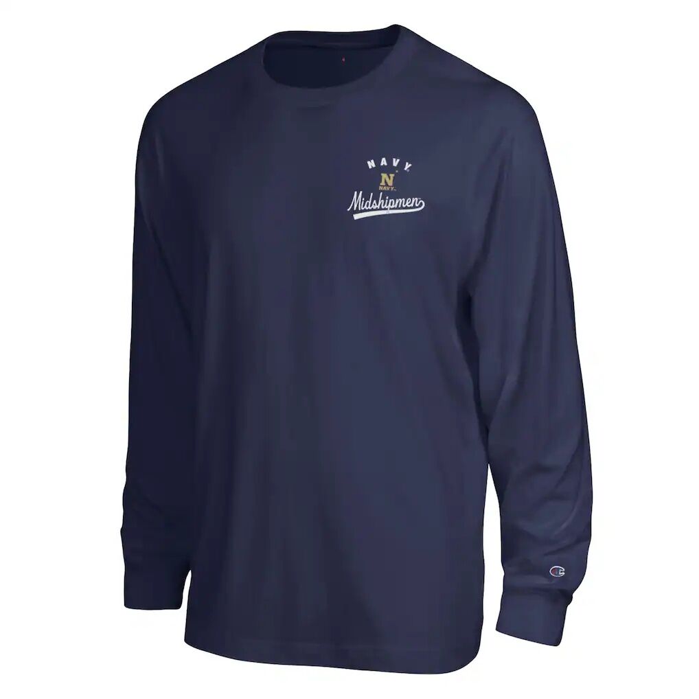 Navy Midshipmen Champion Laminated All-Star Long Sleeve T-Shirt