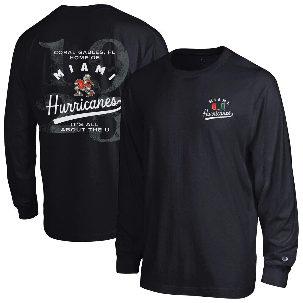 Miami Hurricanes Champion Laminated All-Star Long Sleeve T-Shirt
