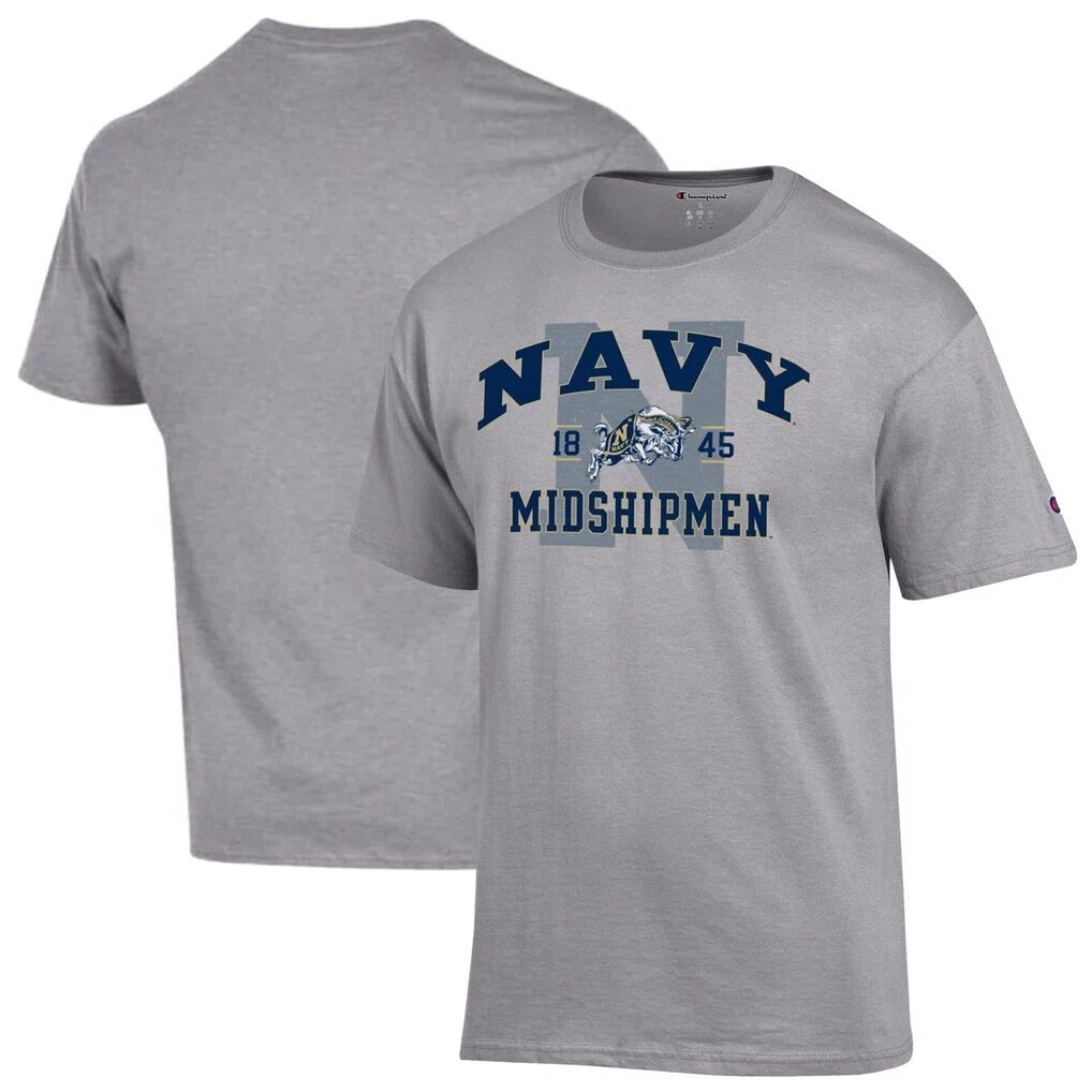 Navy Midshipmen Champion Varsity T-Shirt - Heather Gray
