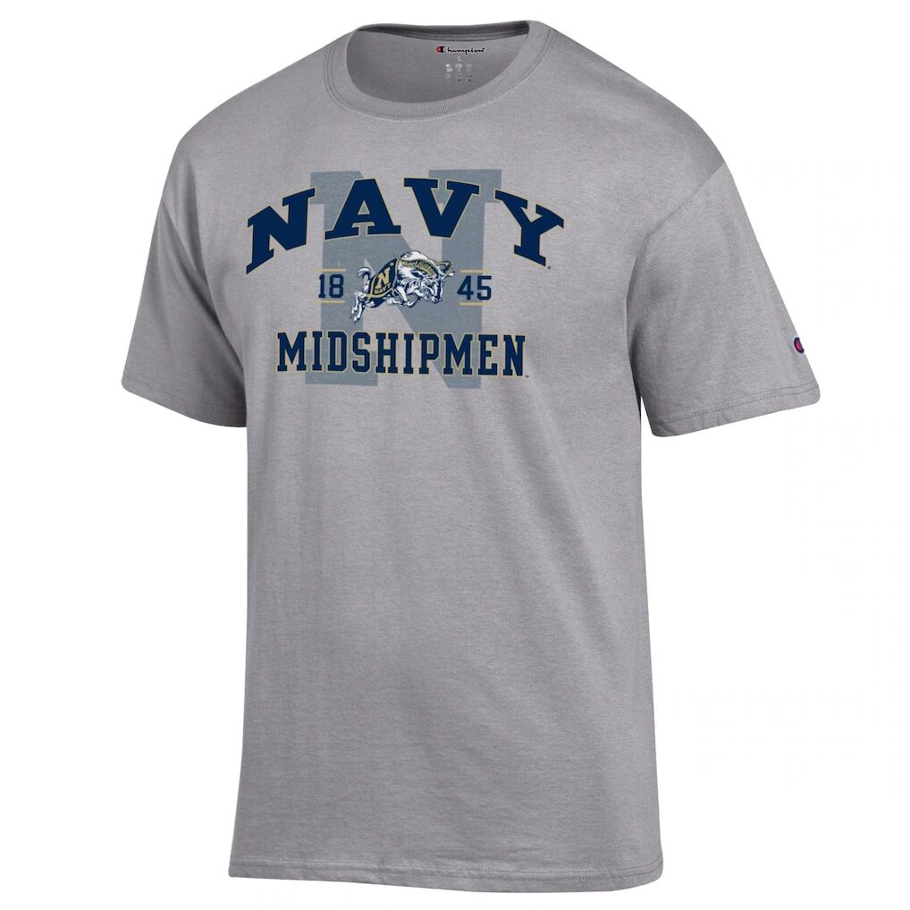 Navy Midshipmen Champion Varsity T-Shirt - Heather Gray