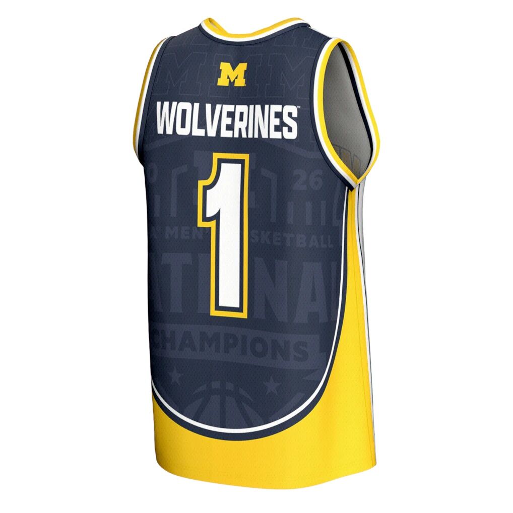 Michigan Wolverines GameDay Greats Unisex 2026 NCAA Men's Basketball National Champions #1 Commemorative Fashion Jersey