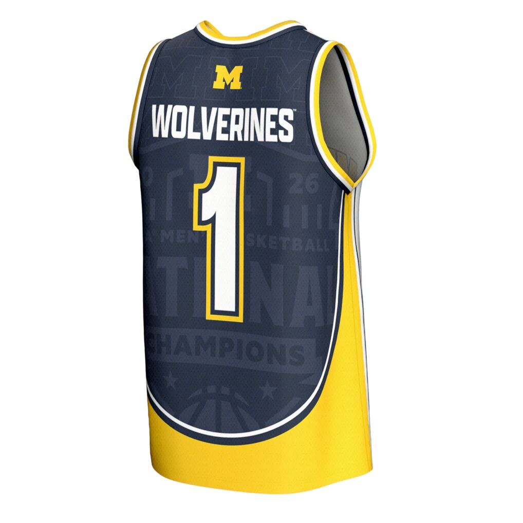 Michigan Wolverines GameDay Greats Youth 2026 NCAA Men's Basketball National Champions #1 Commemorative Fashion Jersey