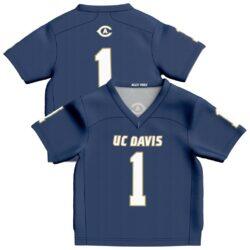 UC Davis Aggies GameDay Greats Infant Lightweight Collegiate Football Fashion Jersey - Navy - Front View