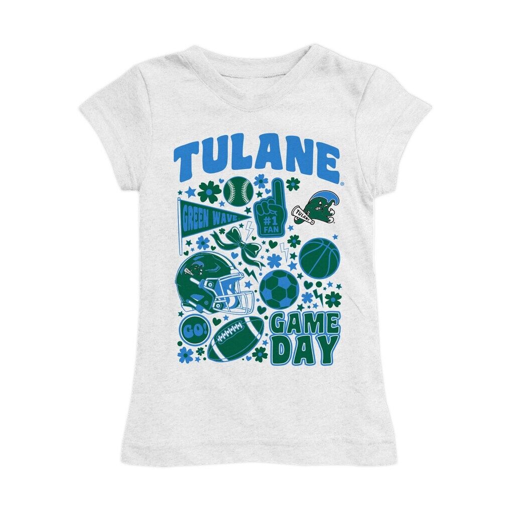 Tulane Green Wave Vive La Fete Girls Toddler All-Star Game Day Sports Fitted T-Shirt