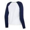 New England Patriots WEAR by Erin Andrews Women's Henley Long Sleeve Raglan T-Shirt - - Front View