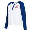 Buffalo Bills WEAR by Erin Andrews Women's Henley Long Sleeve Raglan T-Shirt - - Detail View
