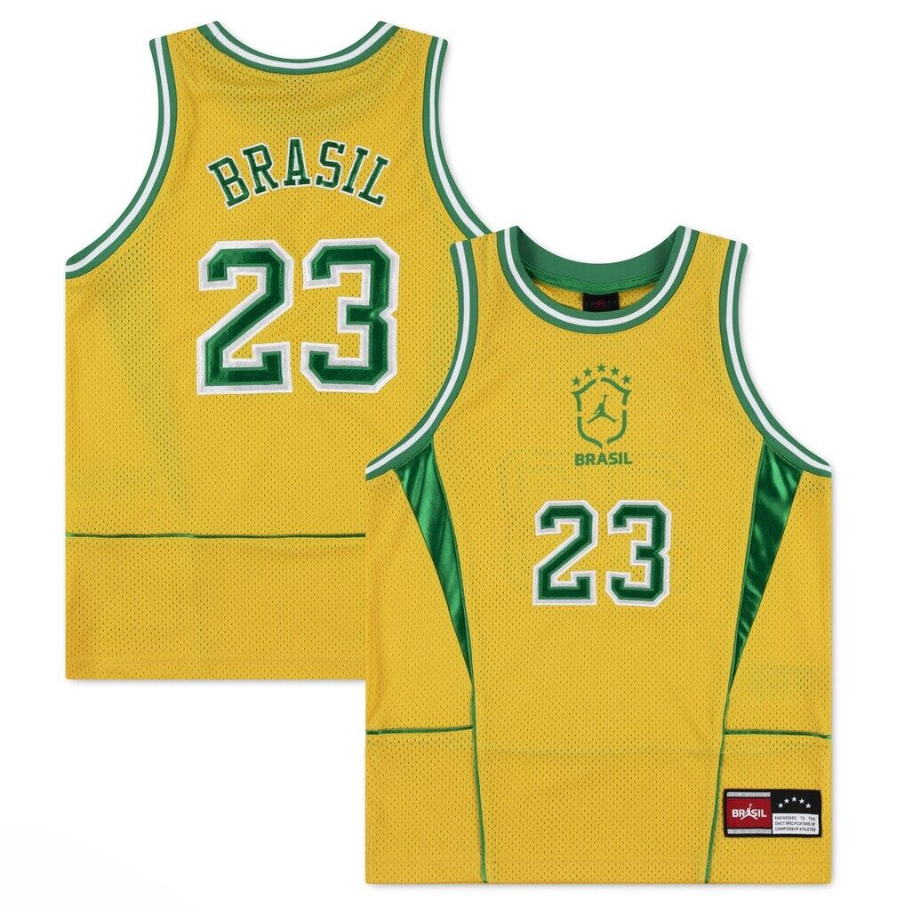 Brazil National Team Jordan Brand Youth Mesh Basketball Fashion Jersey