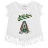 Athletics Tiny Turnip Girls Toddler Puddy Fringe T-Shirt - White - Front View