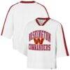 Washington Commanders '47 Women's Big Overarch Drop Needle Raglan V-Neck T-Shirt - White - Front View