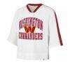 Washington Commanders '47 Women's Big Overarch Drop Needle Raglan V-Neck T-Shirt - White - Side View