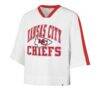 Kansas City Chiefs '47 Women's Big Overarch Drop Needle Raglan V-Neck T-Shirt - White - Back View